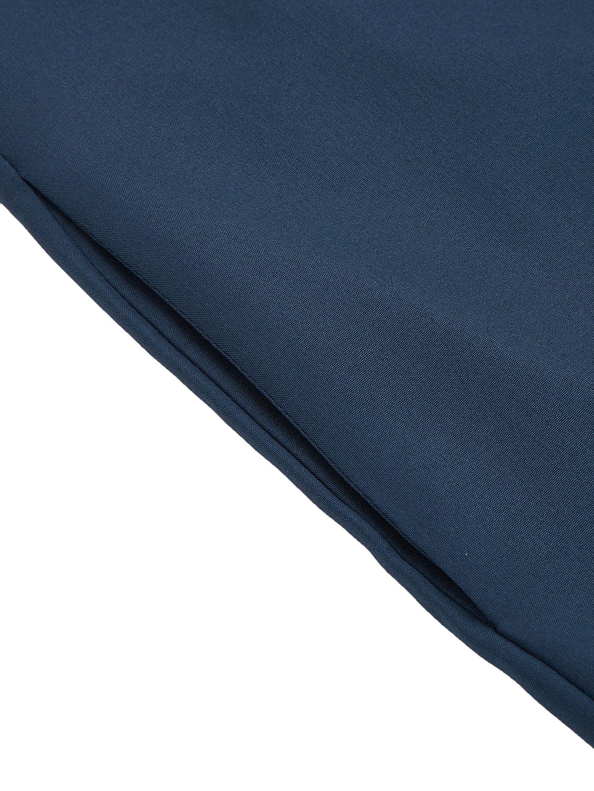 Qamis marocain bleu marine pour homme - Col en V, manches courtes avec broderies géométriques dorées