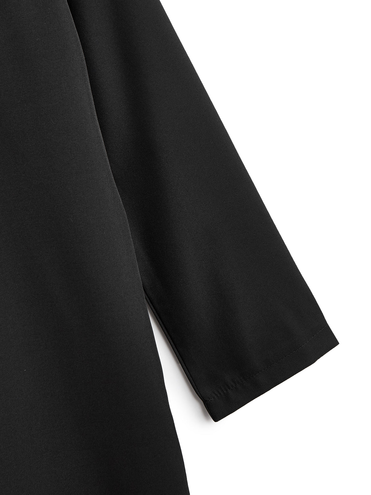 Boys’ Stand-Collar Thobe with Square Button Details & Chest Pocket – Available in White or Black