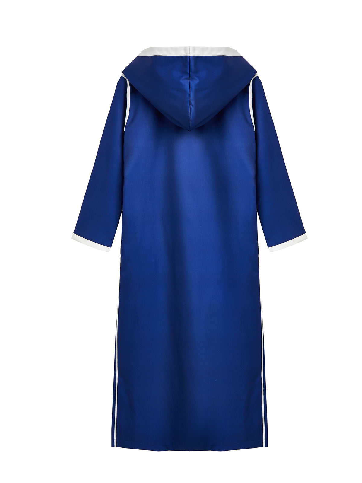 Boys’ Royal Blue Hooded Djellaba with White Contrast Trim – Long Sleeve Robe for Eid & Everyday Wear