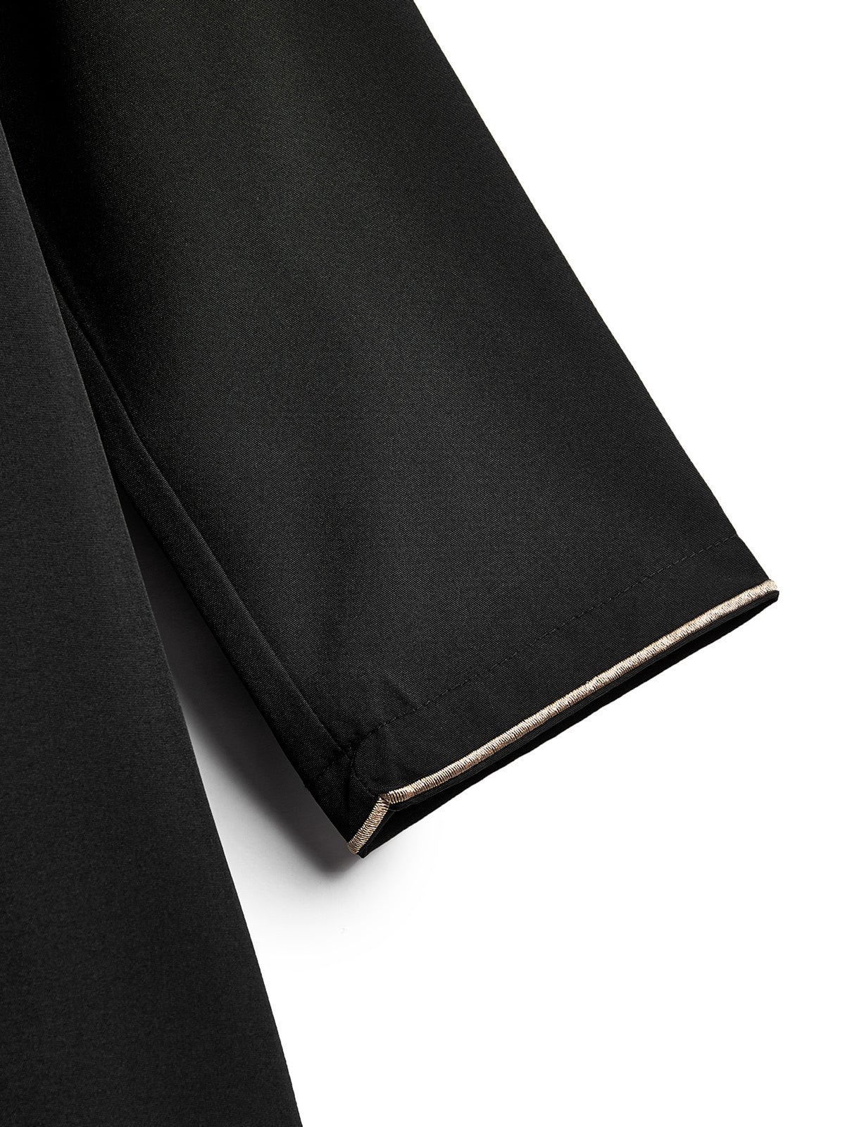 Boys' Black Thobe with Gold Geometric Placket & Pockets