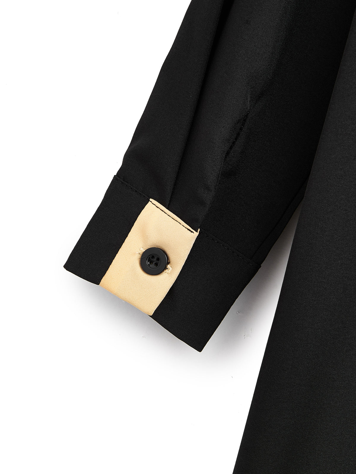 Boys’ Black Thobe with Turn-Down Collar and Gold Embroidered Placket