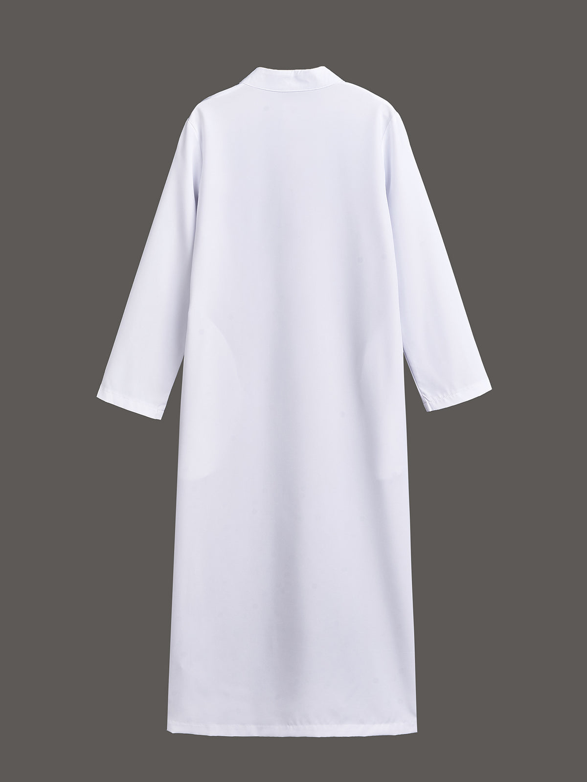 Boys’ Stand-Collar Thobe with Square Button Details & Chest Pocket – Available in White or Black