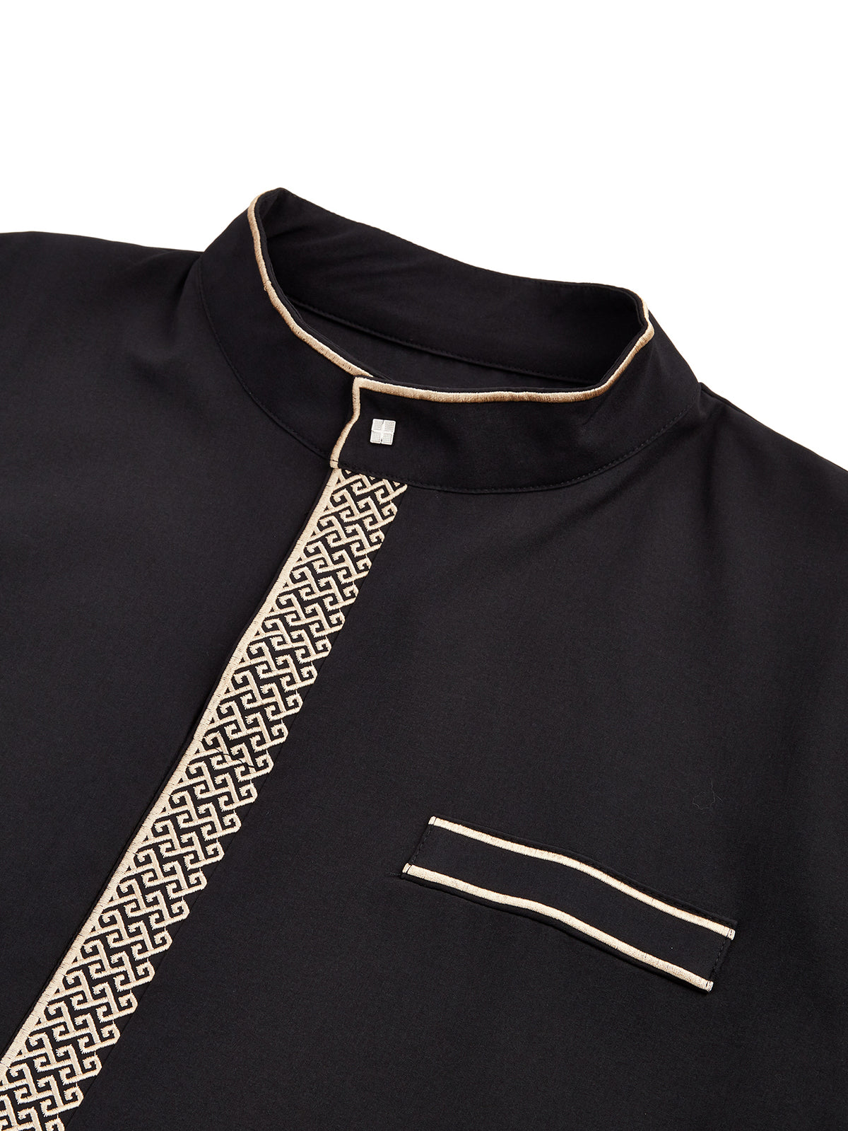 Men's Stand Collar Arabian Thobe - Spring & Autumn Prayer Robe for Eid al-Fitr & al-Adha