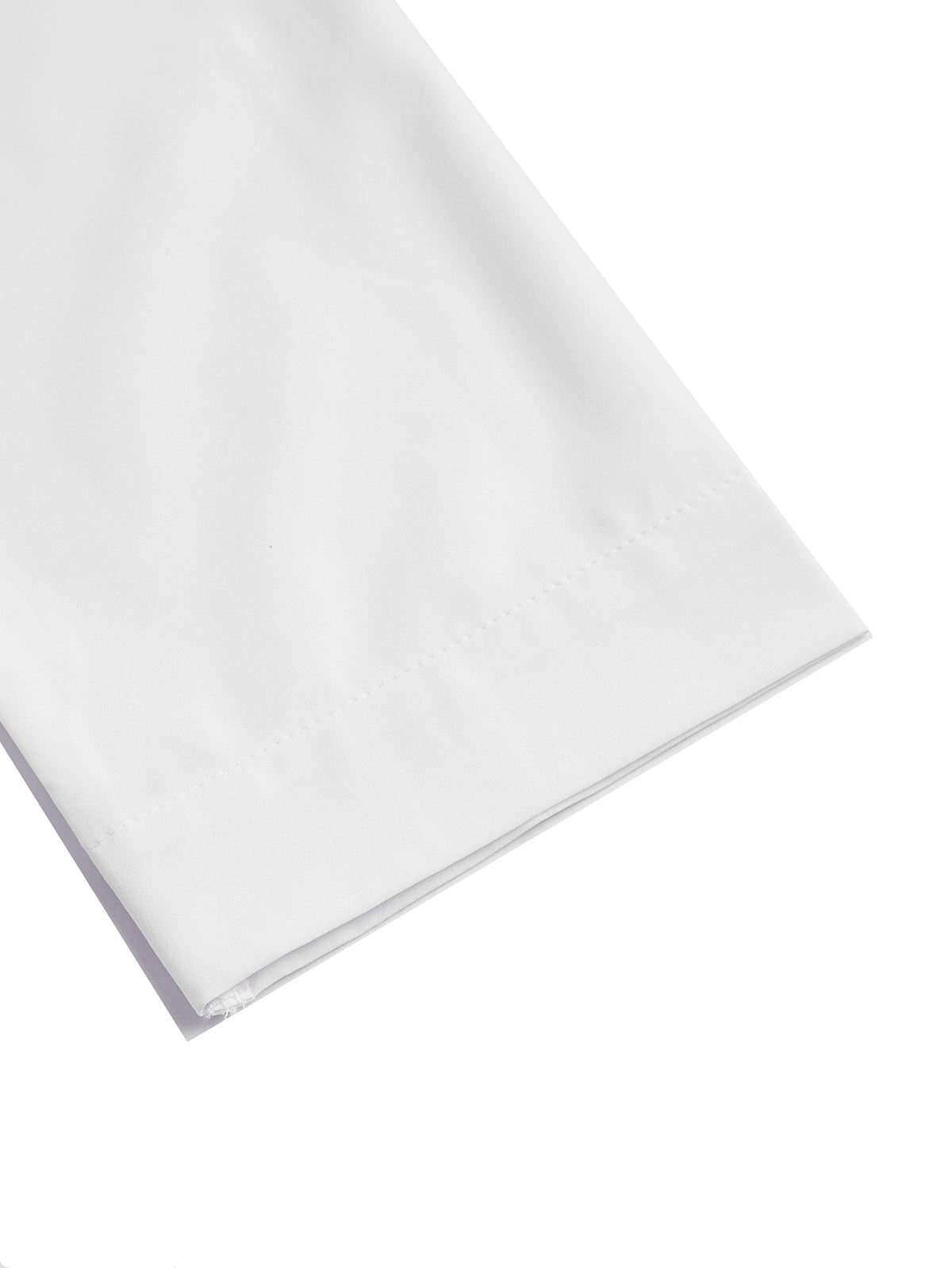 Thobe col montant blanc pur minimaliste moderne pour homme – Boutons carrés en métal argenté et détail de la bordure de poche