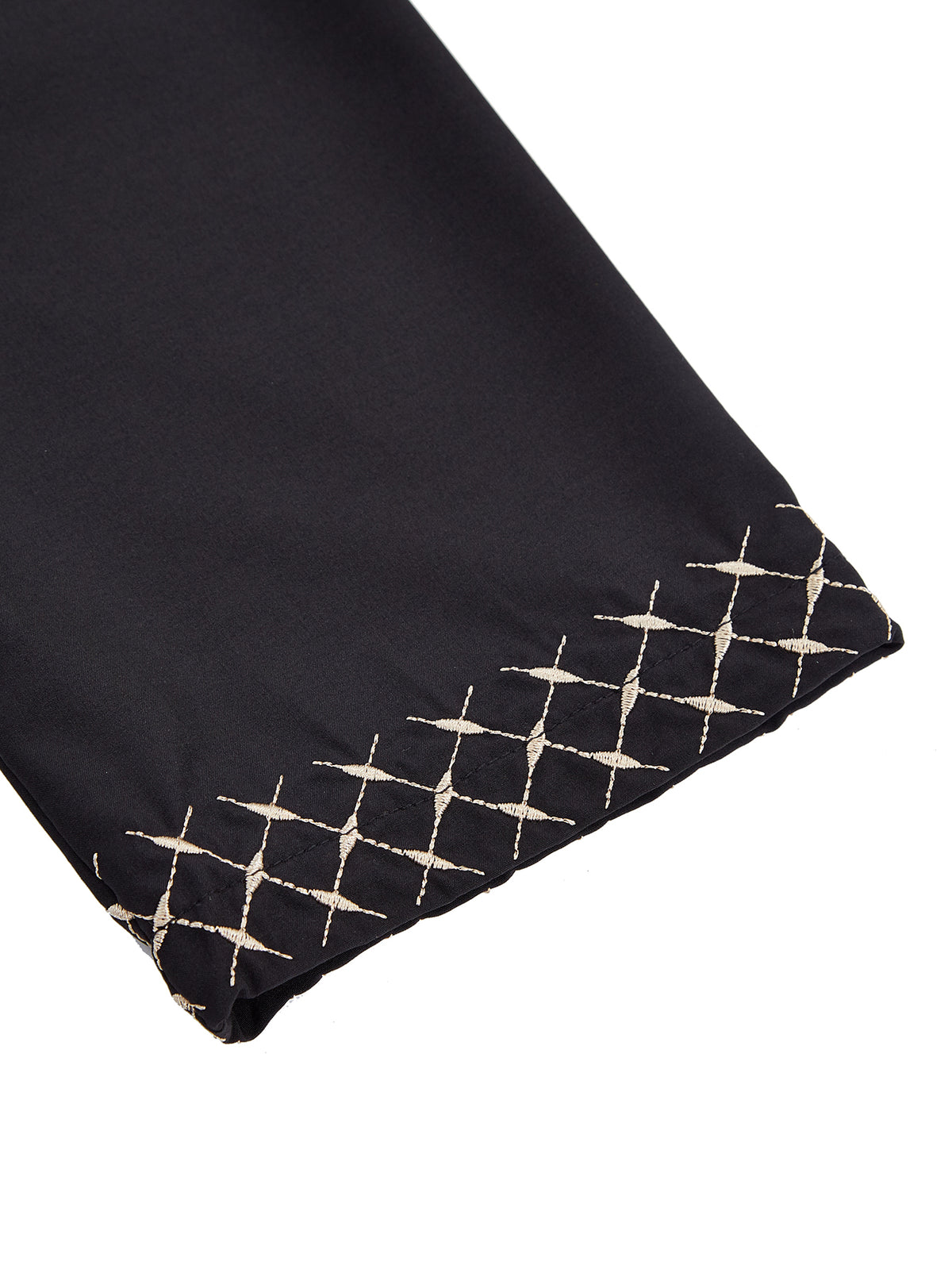 Qamis Brodé Col Droit Homme - 3 Couleurs Disponibles
