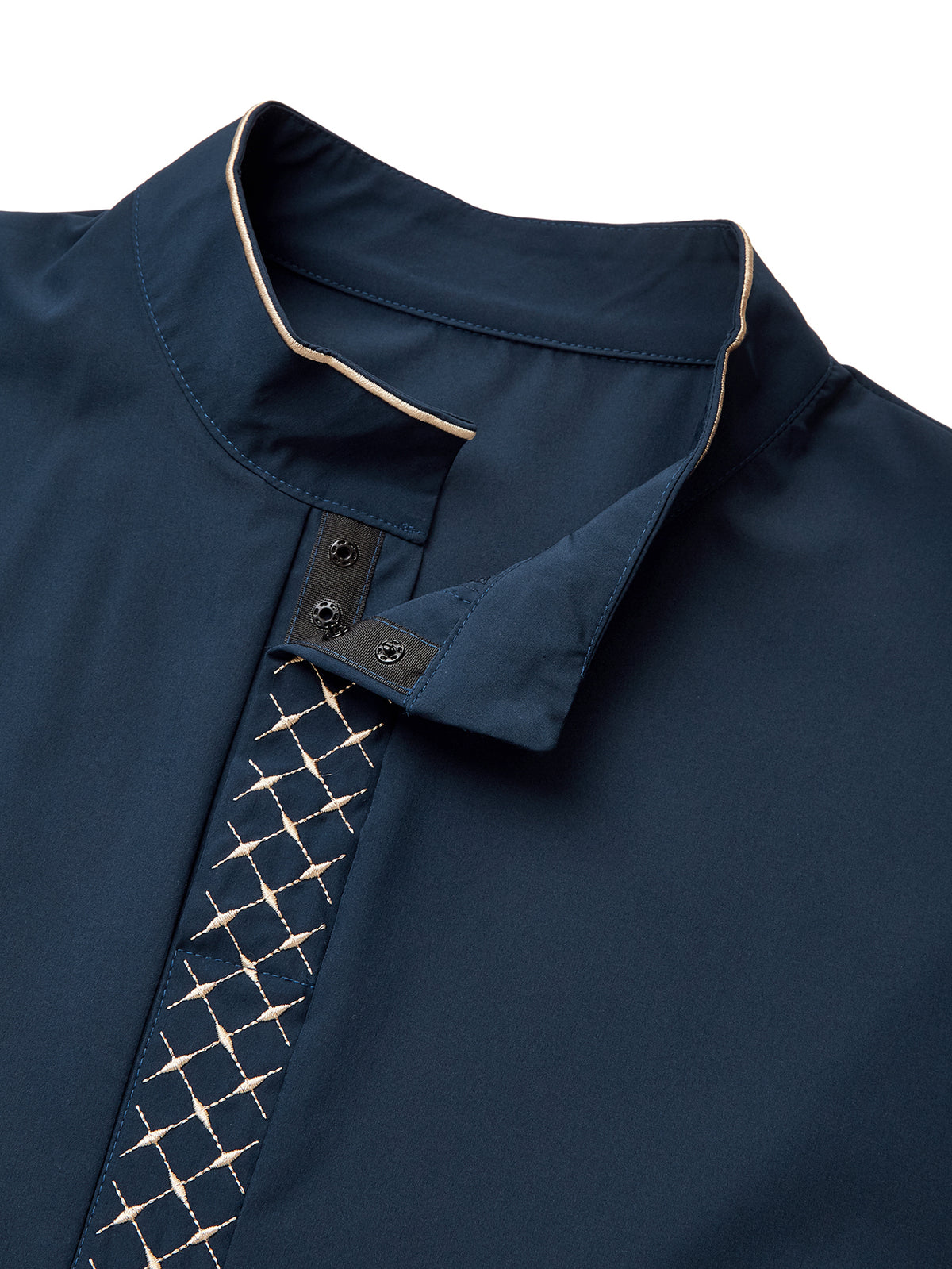 Qamis Brodé Col Droit Homme - 3 Couleurs Disponibles