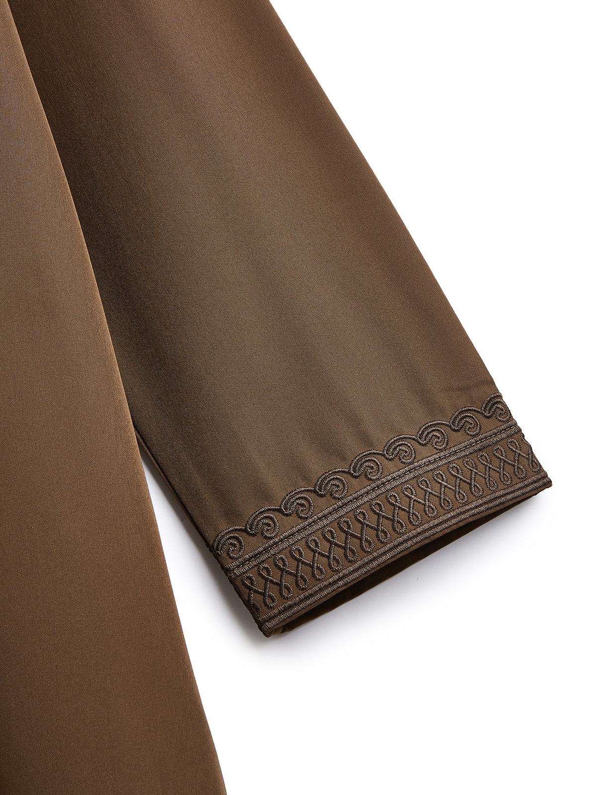 Thobe marocain à capuche pour homme, couleur marron – Robe élégante vintage avec broderie foncée sur la poitrine