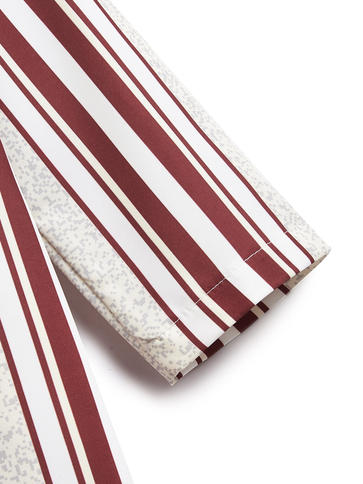 Boys’ Burgundy & Cream Striped Hooded Djellaba – Long Sleeve Robe for Eid & Everyday Wear