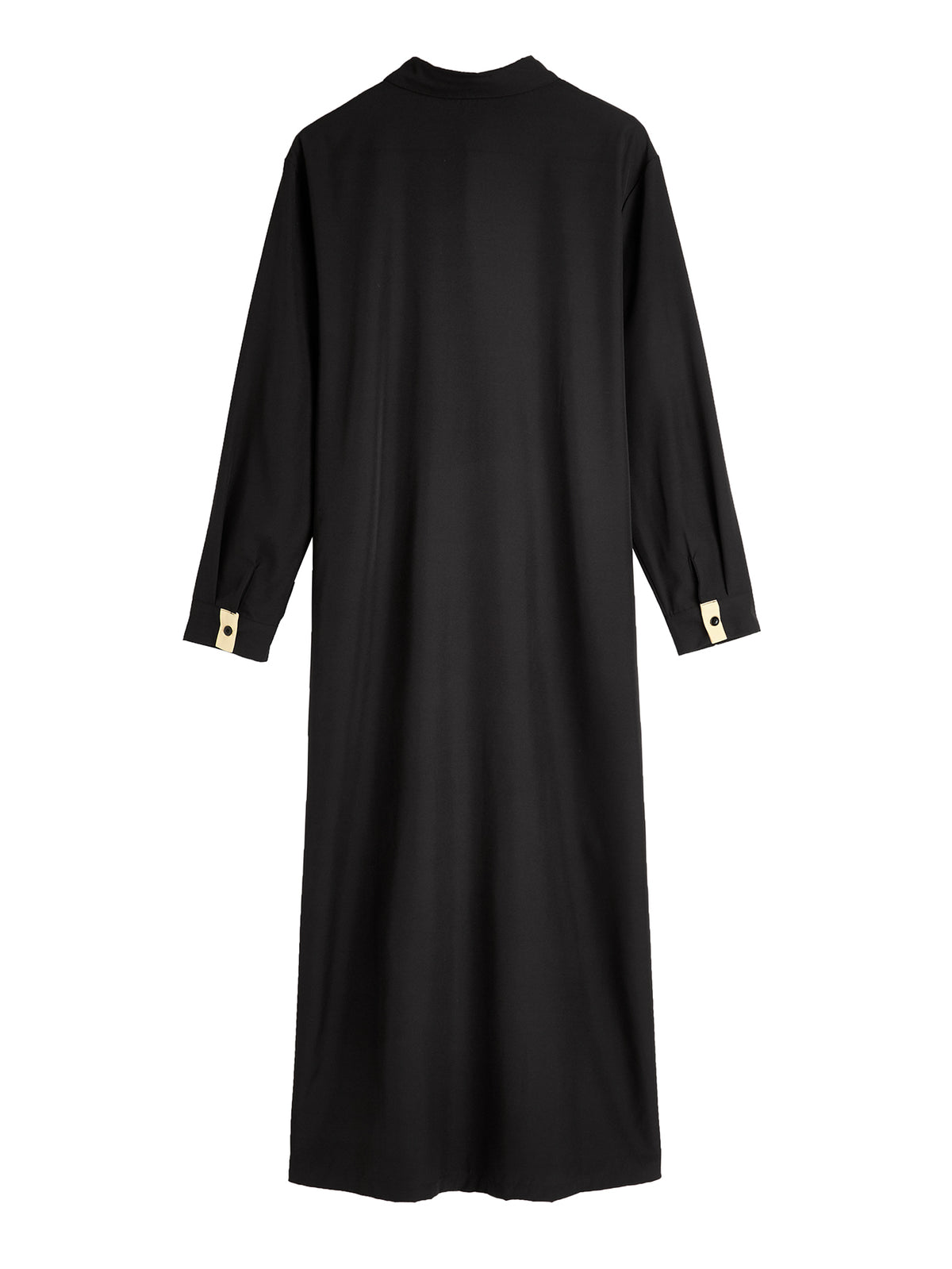 Qamis homme noir à col montant avec broderie dorée - Robe orientale