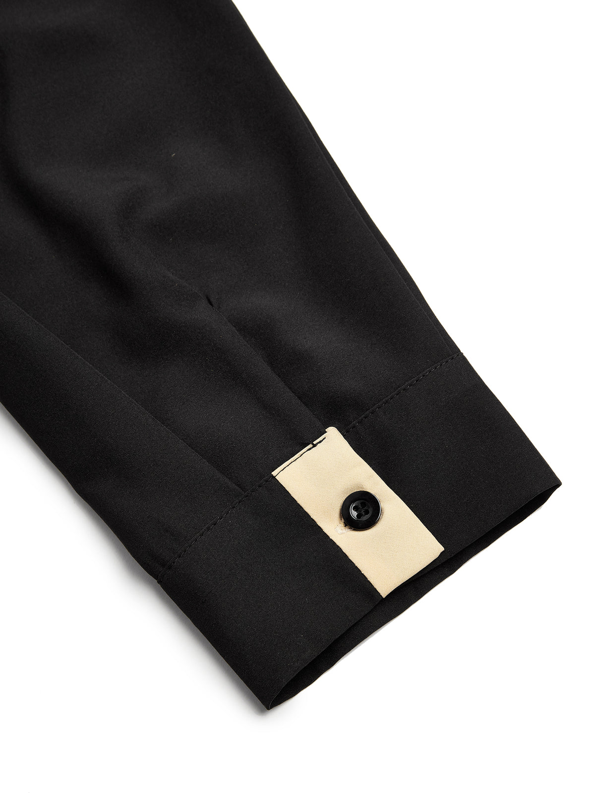 Qamis homme noir à col montant avec broderie dorée - Robe orientale