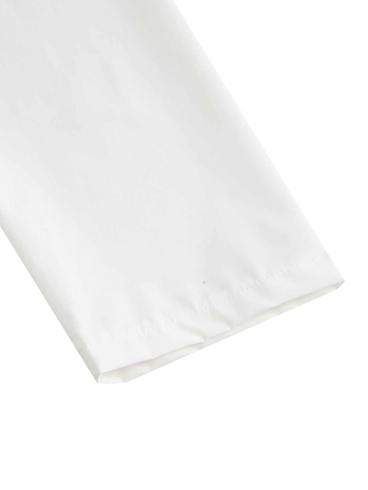 Qamis blanc à col montant pour homme avec broderie géométrique marron et or - Design minimaliste